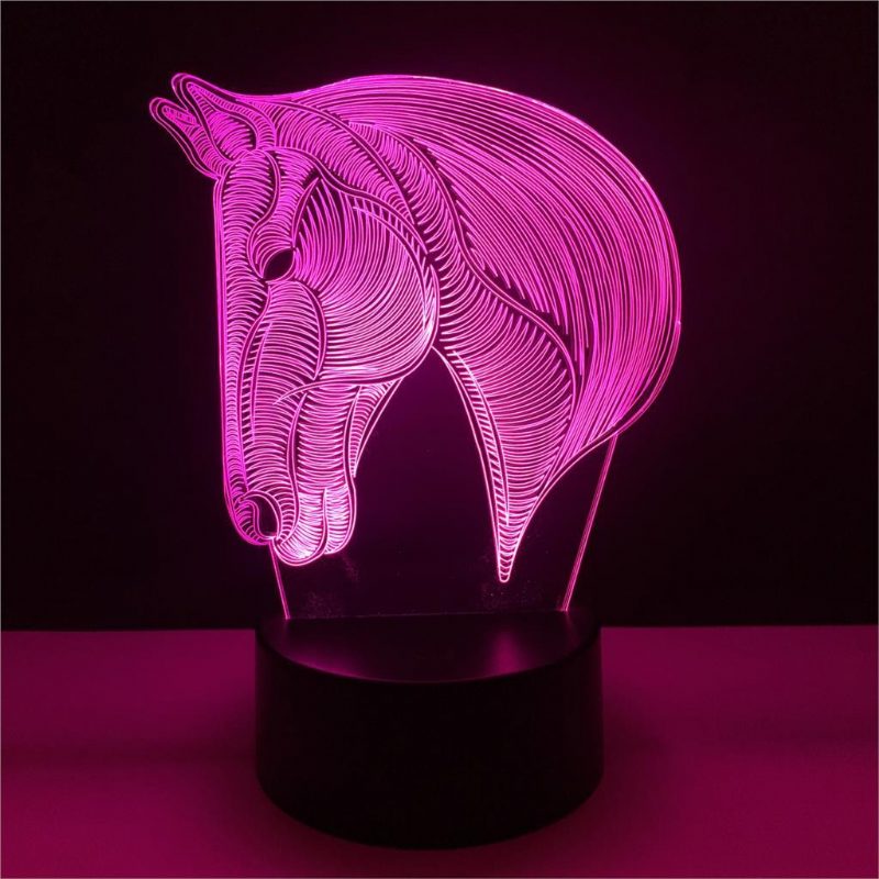 Veilleuse Led Tête De Cheval 3d